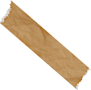 Brown Crumpled Tape Ripped at Both Ends